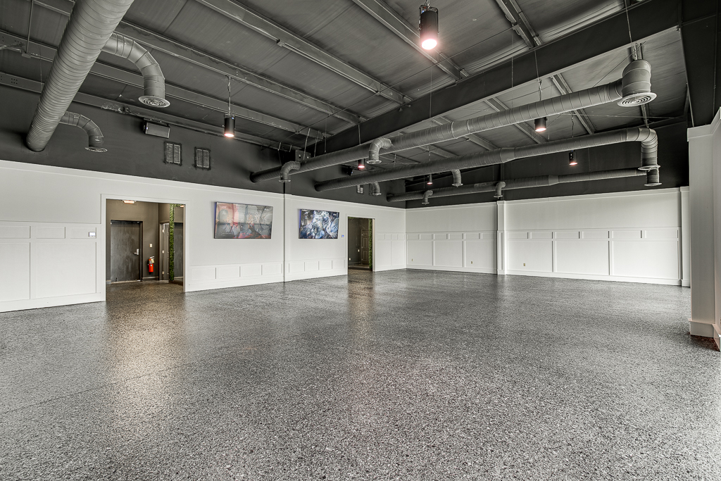 Open main hall with art
